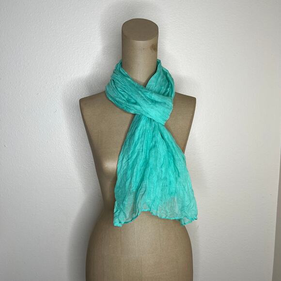 Teal Green Poly Scarf - Picture 1 of 8